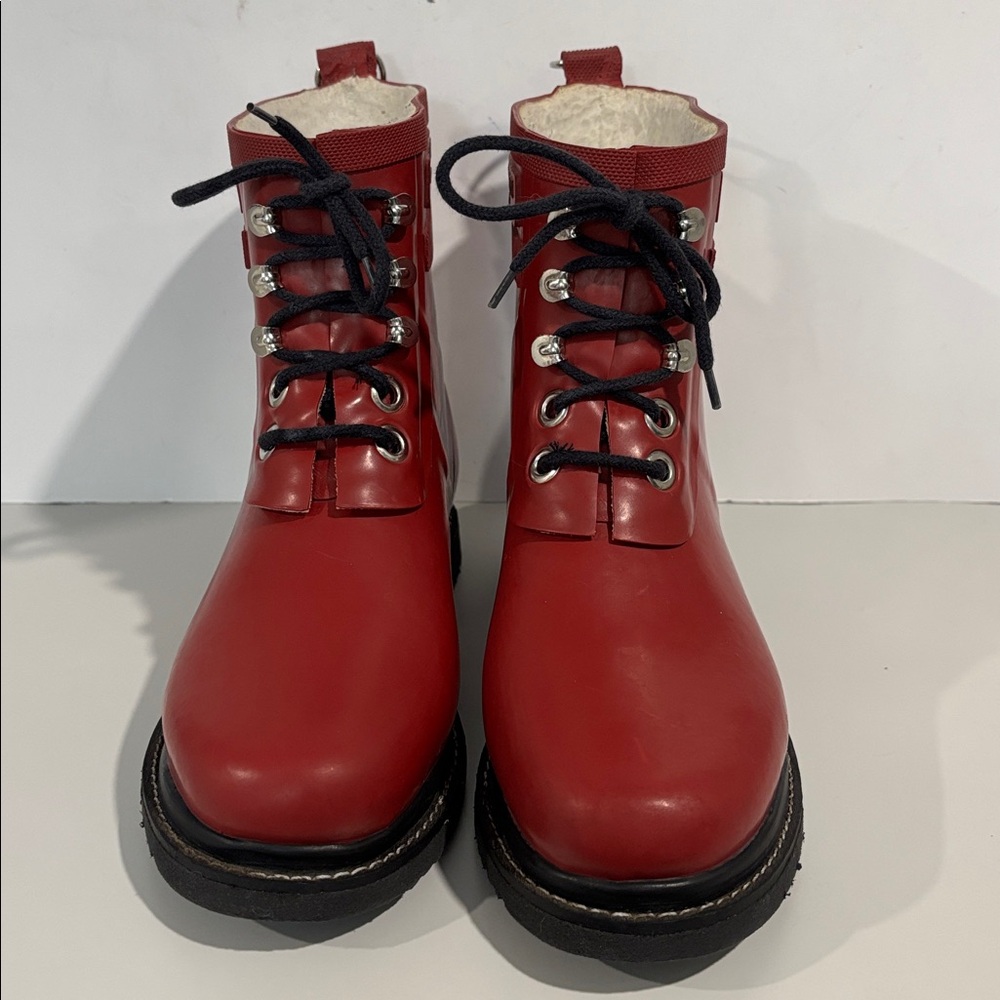 Ilse Jacobsen Cherry Lace-Up Rain Boots Fleece Lined Rubber RUB2 EU 38 - Picture 5 of 16